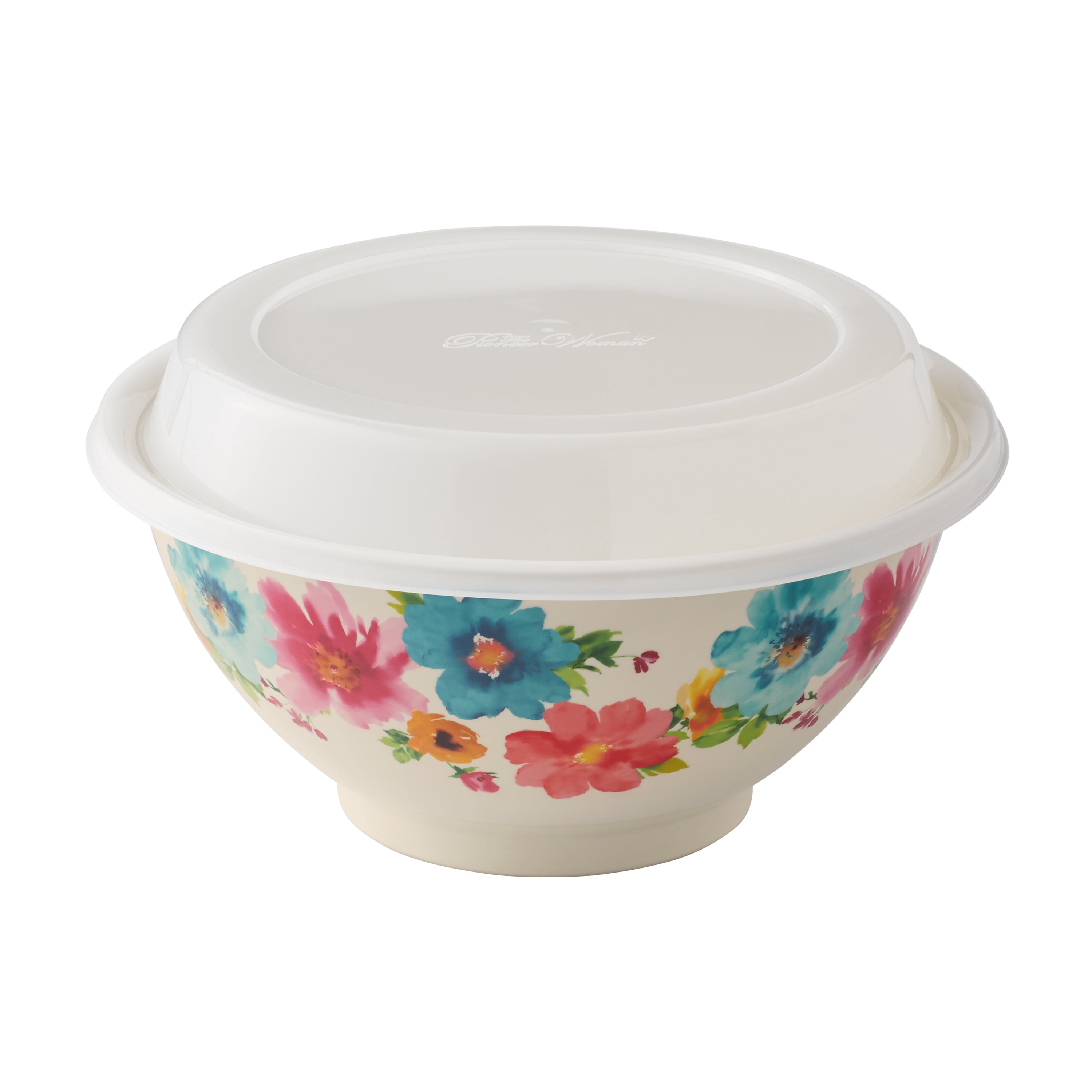 The Pioneer Woman 3-Piece Melamine Bowl and Colander Set, Cheerful Rose