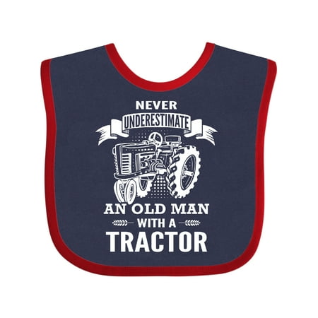 

Inktastic Old Man Tractor Gift Baby Boy Bib