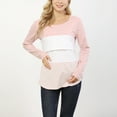 thumbnail image 5 of Dxzfnsa Breastfeeding Shirts for Women Women's Comfortable Crew Neck Long Sleeve Maternity Shirts Fashion Casual Solid Color Stripe Pregnant Clothes, 5 of 8