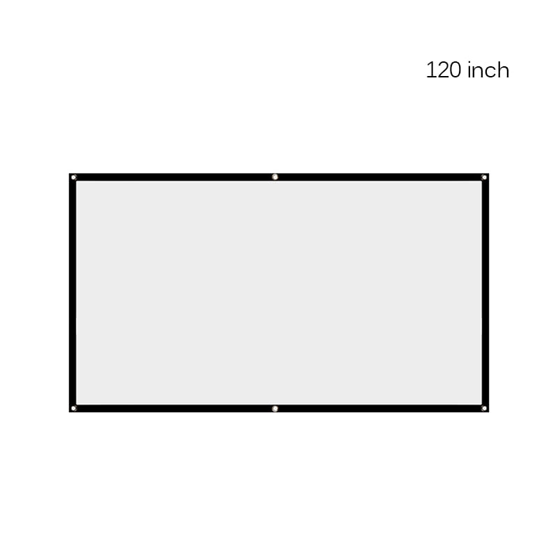 Buy 100 120 150 Inch Projector Screen HD 16 9 White Dacron Video Wall Diagonal Screen Mounted 