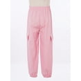 thumbnail image 4 of TSSOE Kids Girls Boys Cargo Trousers Hip Hop Dance Pants Joggers Athletic Sweatpants Jogging Bottoms Overalls Pink 9-10, 4 of 6