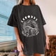 thumbnail image 2 of Blusa de manga corta de verano con estampado de sol y luna gótica vintage para mujer Pompotops hfajkhk140699, 2 of 7