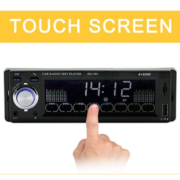 Single 1 Din Car Stereo Radio Bluetooth Touch Screen MP3 Player In-Dash Unit USB/AUX/TF