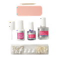 KISS BrushOn Gel Nail Kit, PressOn Nails, Brush on Gel, White, Short