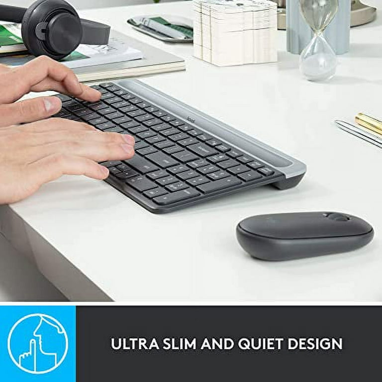 Logitech MK470 Slim Wireless Keyboard Mouse Combo - Black - QWERTY