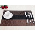 thumbnail image 2 of 6 pcs Non-Slip PVC Placemats (45x30cm) Placemats (Black-Brown), 2 of 5