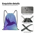 thumbnail image 5 of Drawstring Backpack, Men Ladies Waterproof Sports Backpack Gym Bag-Hummingbird Silhouette Pattern-Small Size, 5 of 8