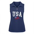 thumbnail image 4 of KHONTS Women's Quarter Zip Golf Shirts USA Printed Independence Day Sleeveless T-Shirts Casual Summer Tops 03-Dark Blue XL, 4 of 4