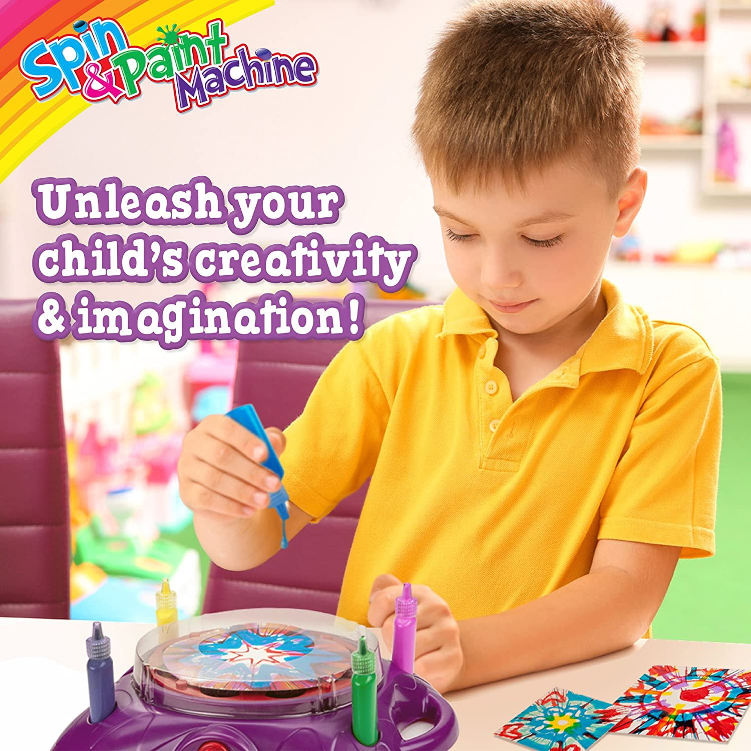ArtCreativity Swirl Painting Kit for Kids, Friction Powered Spin Art M ·  Art Creativity