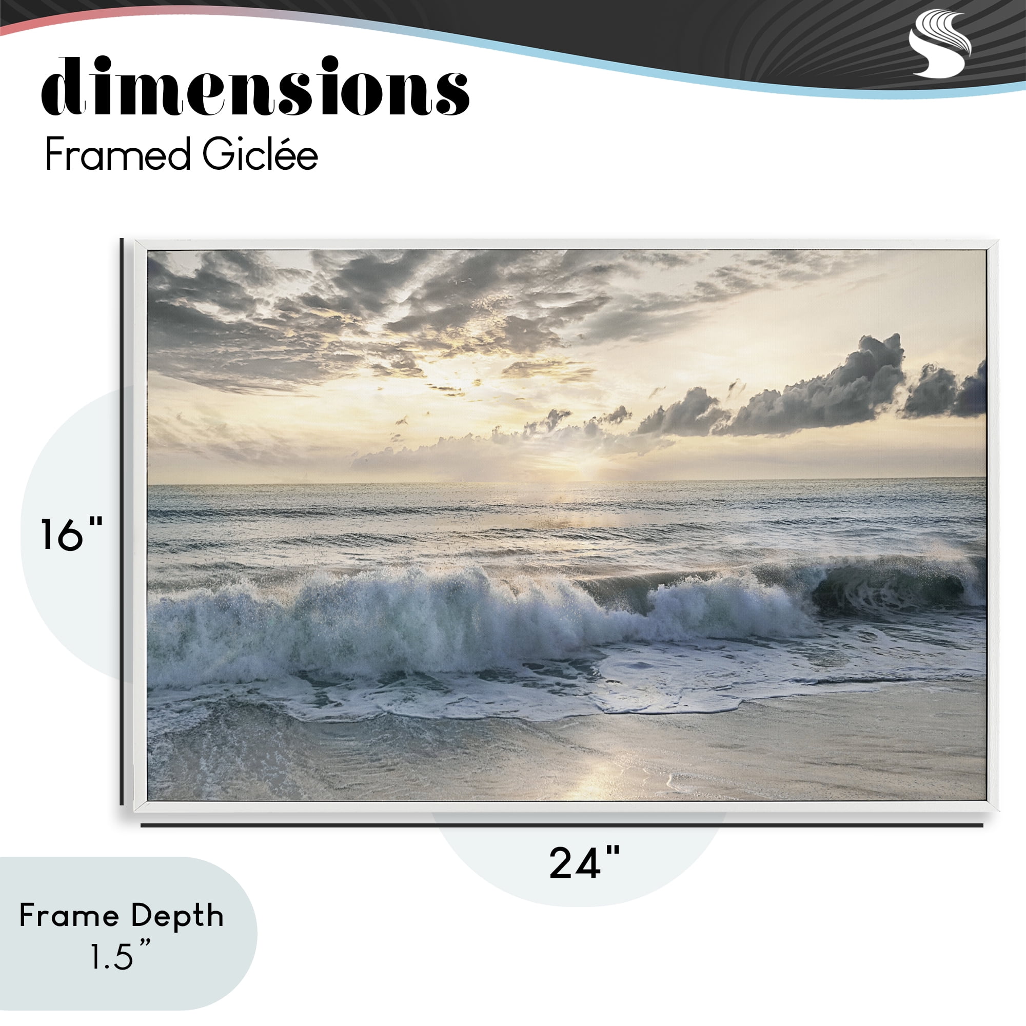 Stupell Industries Sunset Foam Along Shoreline White Framed Giclee Art, design by Mike Calascibetta