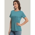 thumbnail image 5 of Womens Tops Short/Long Sleeve T-Shirts Fitted Crewneck Tee, 5 of 6