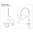 thumbnail image 3 of Gourmetier GSY8898AKL Kaiser Single-Handle Deck-Mount Pre-Rinse Kitchen Faucet, Brushed Nickel/Black Stainless Steel, 3 of 6