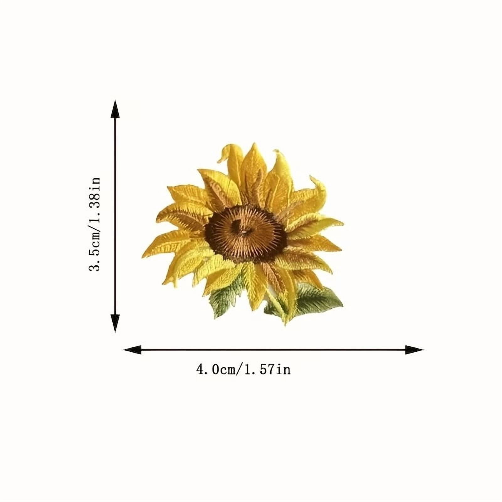 1pc Sunflowers Iron On Embroidered Patch for Jackets, Vests, and Tote Bags