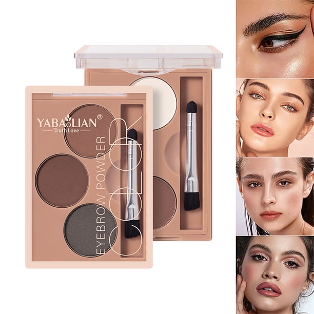 Ganfancp Lápiz de Cejas Tricolor Femenino y a Prueba de Sudor Lápiz de Cejas Tricolor Femenino Reparación Natural Ofertas de La Semana 1*Polvo para Cejas, 1*Lápiz para Cejas