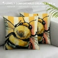 thumbnail image 3 of Qinduosi Spring Summer Sunflower Decorative Throw Pillow Covers of , Fall Farmhouse Black White Stripe Home Decor, Yellow Buffalo Plaid Check Outdoor Couch Cushion Case White, 3 of 5