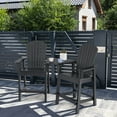 thumbnail image 4 of 2pcs HDPE Tall Adirondack Chair Barstools Connecting Tray Patio Footrest Black, 4 of 10