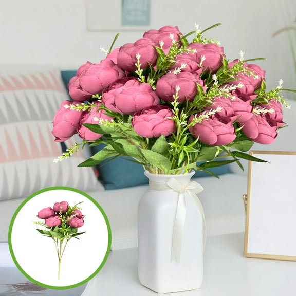 JGJJUGN Artificial Simulation Flower Bouquet Multicolor 33cm Plastic Faux Rose Arrangement Home Office Decoration