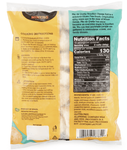 Mineiro Gourmet Brazilian Cheese Bread 32 oz – Traditional Cheese Rolls