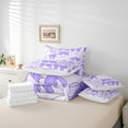 thumbnail image 4 of Erosebridal Purple Bowknot Bedding Sets King Size, Kawaii Bow Ribbon Comforter Sets with Sheets, Breathable Bedding Accessories, Princess Room Decor, Reversible 7pcs, 4 of 5