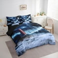 thumbnail image 4 of Homewish Nautical Tsunami Lightning Bedding Comforter Set 7 Pieces, Ocean Marine Lighthouse Full Bedding Set, Natural Disaster Reversible Fitted Sheet Flat Sheet, Ultra Soft Bedroom Decor, 4 of 8