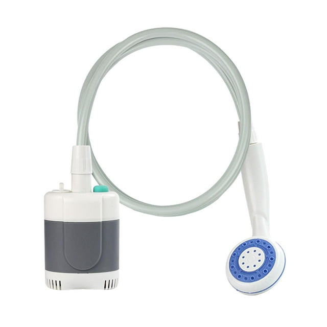 Ducha portátil para acampar Bomba de ducha para acampar al aire libre Cabezal de ducha recargable para Gris blanco Zulema Ducha portátil