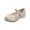 Beige, variant on Fridja Spring And Autumn Girls Tassel Pearl Flower Small High Heels Small Leather Shoes (12 Months-6 Years Old)