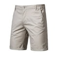 thumbnail image 1 of DPTALR Men Casual Solid Zip-fly Straight-leg Knee Length Button Mid Waist Cargo Pants, 1 of 8