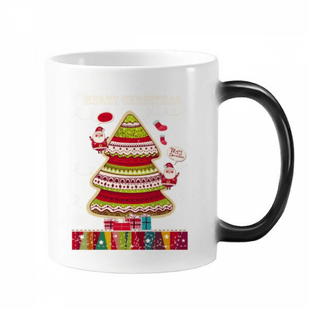 

Merry mas Tree Illustration Changing Color Mug Morphing Heat Sensitive Cup With Handles 350 ml