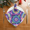 thumbnail image 4 of Iauyy Satin Napkins Set of 1- Neon Star Mandala Pattern DIY Printing Decoration Cloth Napkin- Easy Care for Home/Party, 4 of 8