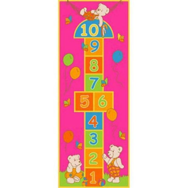 Sintechno SA-HOPINK27 Playful Hopscotch Pink Area Rug, 2.5 x 7 ft.