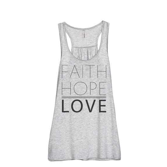 Faith Hope Love Women's Fashion Sleeveless Flowy Racerback Workout Yoga Tank Top Sport Grey 2X-Large