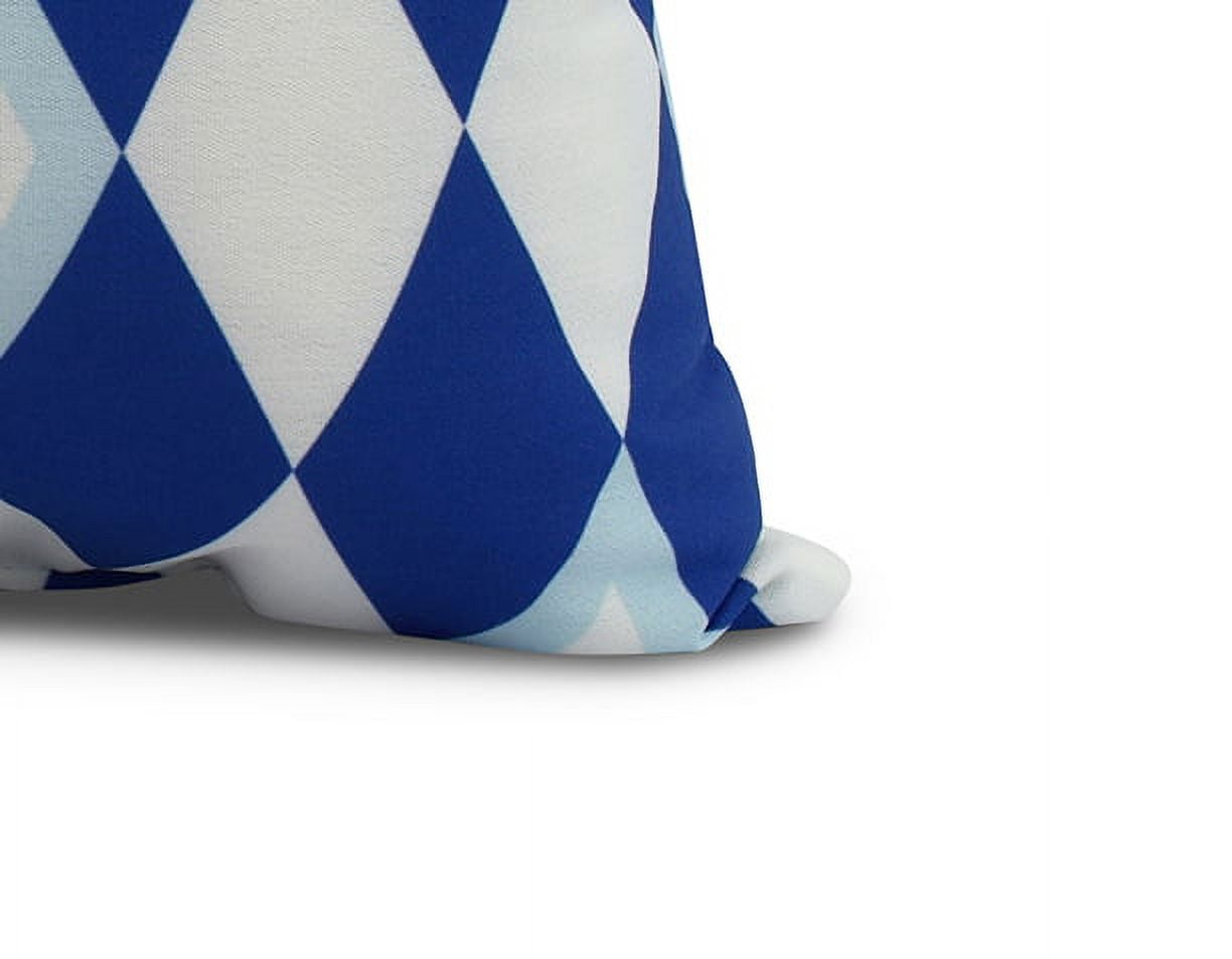 Simply Daisy, 20" x 20" Harlequin, Geometric Print Outdoor Pillow, Royal Blue