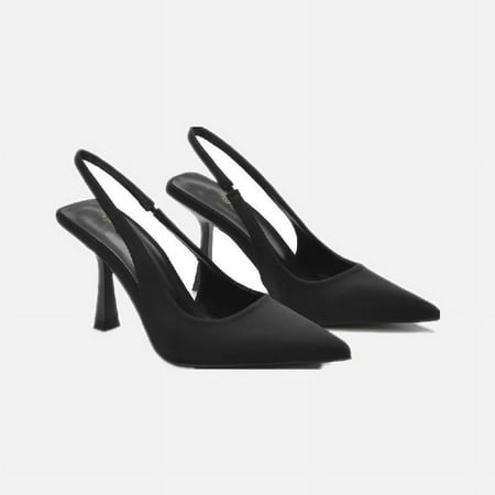 

2024 High Heel Sandals Elegant Pointed Toe Women Mules Stiletto Heels Lady Shoes