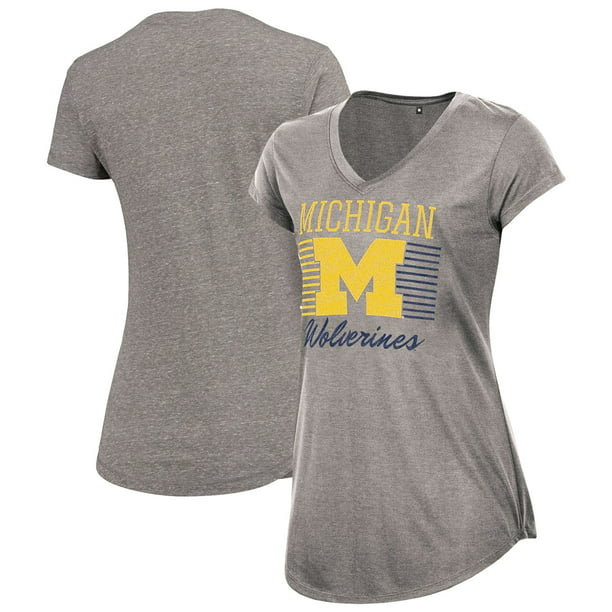 Women's Russell Athletic Heathered Charcoal Michigan Wolverines Curved ...
