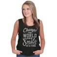 thumbnail image 4 of One Smile At A Time Optimistic Tank Top Tee Shirt Women Brisco Brands M, 4 of 6
