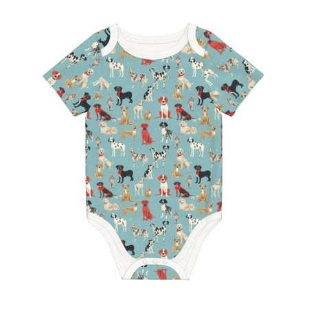 

Matuu Animal Dog for Baby Short-Sleeve Bodysuit Soft Cotton Comfortable and Breathable Perfect for Newborns and Infants