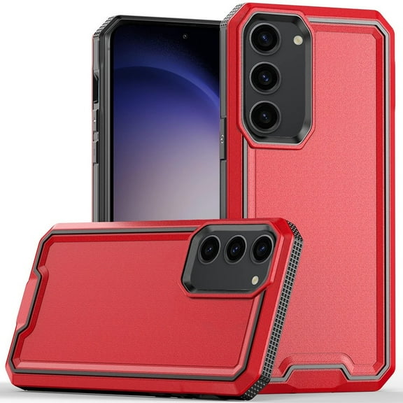 For Samsung s23 FE 5G Rank Tough Strong Modern Fused Hybrid Case Cover - Red