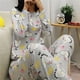 thumbnail image 1 of Autumn 2pieces Pyjamas Set Women Thin Sexy Sleepwear Lovely Home Suit 2023 Round Neck Girls Sleepwearlong Sleeve Pajamas, 1 of 4