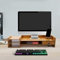 thumbnail image 6 of Peakora Wooden Computer Monitor Stand with Phone Holder Ergonomic Computer Rack with Lockable Drawer Monitor Stand for Homes Schools Offices, 6 of 15