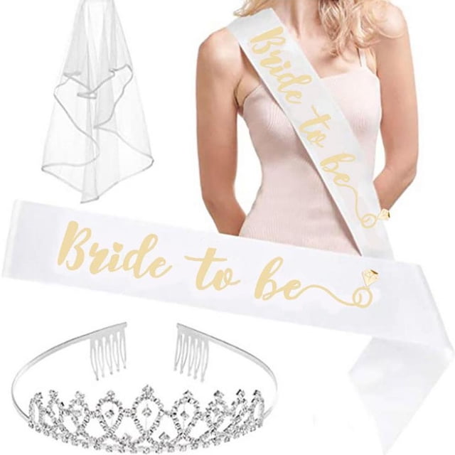 Conjunto De Decoración Nupcial Para Ser Fiesta Para Despedida De Soltera Despedida De Soltera Novia Para Ser Diadema Novia Para Ser Faja Y Velo Accesorios Para Despedida De Soltera Advancent AP006659-01