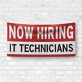 thumbnail image 4 of Now Hiring IT Technicians 13 oz Heavy Duty Vinyl Banner IT Technician Jobs Available Help Wanted Sign for Business Advertising Indoor/Outdoor Single-Sided with Metal Grommets (4x6 ft, Wh & Re & Bk), 4 of 6