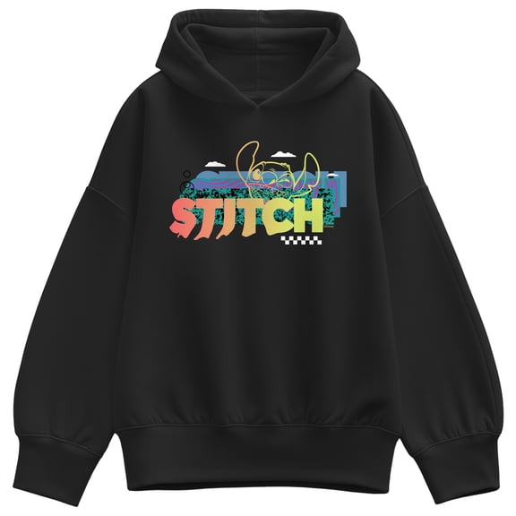 Lilo & Stitch - Stitch 90s Pattern - Women's Oversized Fleece Hoodie Sweatshirt