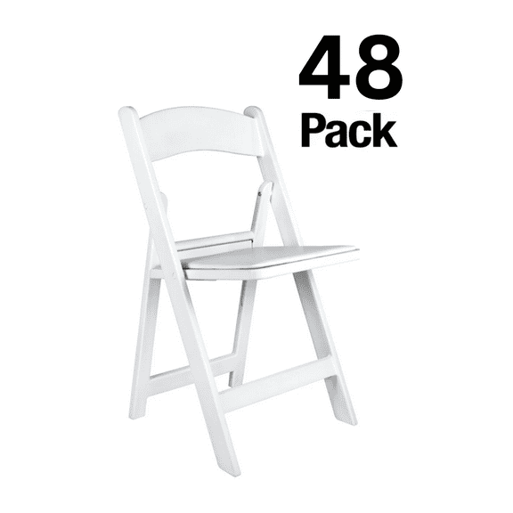 White ToughResin Folding Chair by Chivari - 48 Chair Bundle by Chivari