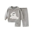 thumbnail image 3 of Piuwrlz Children's Sweatsuits Sets Girls Two Piece Jogger Set Knitted Sweats and Sweatpants Gray Size 1 Years, 3 of 8