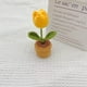 thumbnail image 3 of Decoración de maceta con flores tejidas a mano | Rosa de ganchillo tejida en fibra de poliéster | Mini decoración para el salpicadero, la oficina o el hogar | Planta artificial sin mantenimiento, 3 of 4