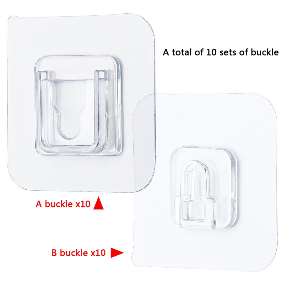 Double-Sided Adhesive Wall Hooks Hanger Strong Transparent