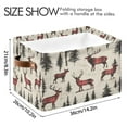 thumbnail image 4 of Yayeee Canvas Storage Basket with Handles for Shelves Fabric Bins Closet Organizer, Plaid Deer, 4 of 8
