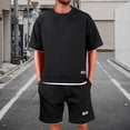 thumbnail image 4 of CIENVNSTG Men Short Sets Outfits 2 Piece Tracksuit Short Sleeve T-Shirts And Shorts Pants Casual Comfy Jogging Sweatpants Set Black 4XL, 4 of 4