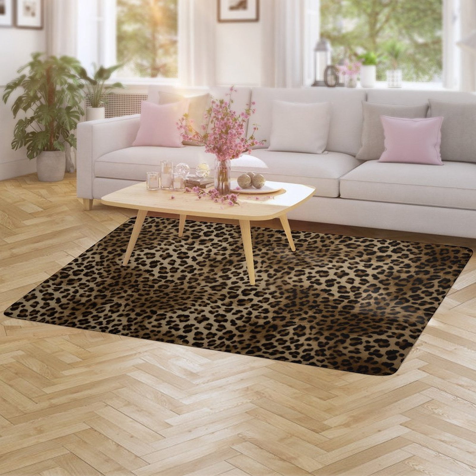 Leopard Print Carpet Style Living Room Bedroom Soft Comfy Rug Modern 3d Entry Door Mats Household 63"x 79"