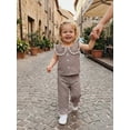 thumbnail image 6 of Loicainy Toddler Kids Girls Summer Outfits Plaid Clothes Set 12 18 24 Months 2T 3T 4T 5T Sleeveless Doll Collar Vest Tops and Elastic Waist Pants, 6 of 10